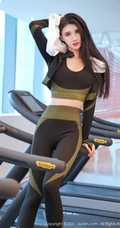 净身高184CM的精选高挑女生气质女生葛征紧身衣健身房锻炼写真高清图集