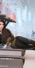 净身高184CM的精选高挑女生气质女生葛征紧身衣健身房锻炼写真高清图集