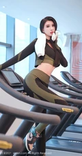 净身高184CM的精选高挑女生气质女生葛征紧身衣健身房锻炼写真高清图集