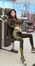 净身高184CM的精选高挑女生气质女生葛征紧身衣健身房锻炼写真高清图集