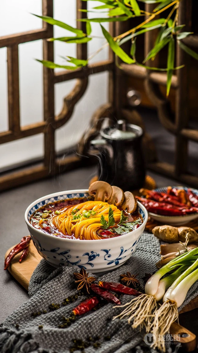 面，大碗面 面食 中华传统美食之面食唯美高清摄影图片 第4张