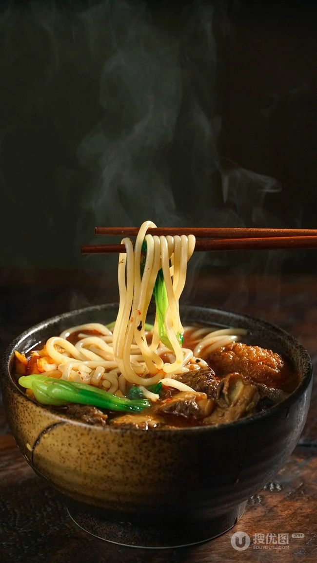 面，大碗面 面食 中华传统美食之面食唯美高清摄影图片 第3张