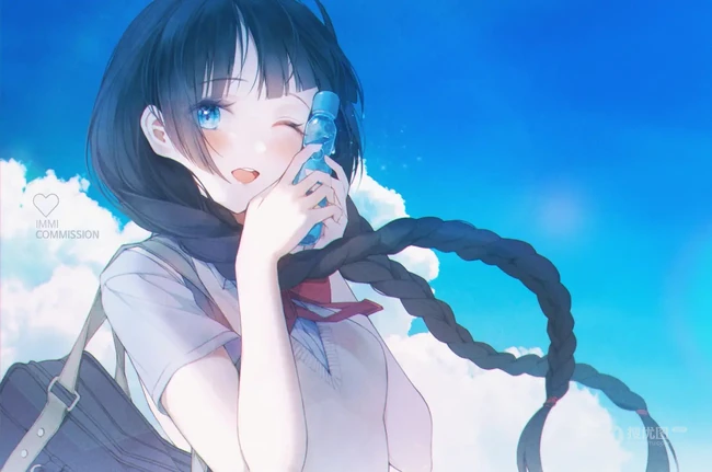 可爱双马尾动漫女生插画图片