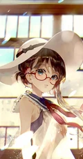 别有一番滋味在心头，戴眼镜的二次元动漫少女高清壁纸图片