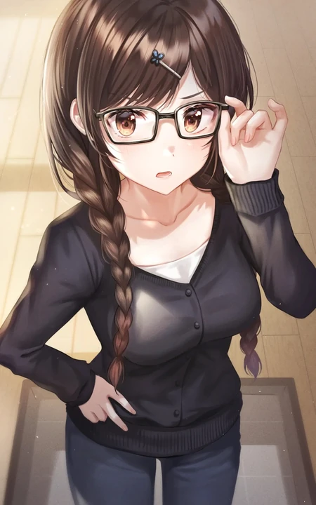 别有一番滋味在心头，戴眼镜的二次元动漫少女高清壁纸图片