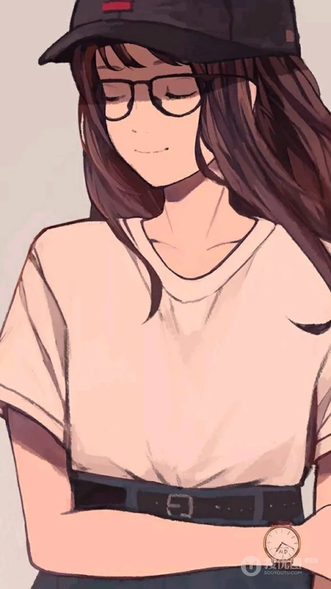 别有一番滋味在心头，戴眼镜的二次元动漫少女高清壁纸图片