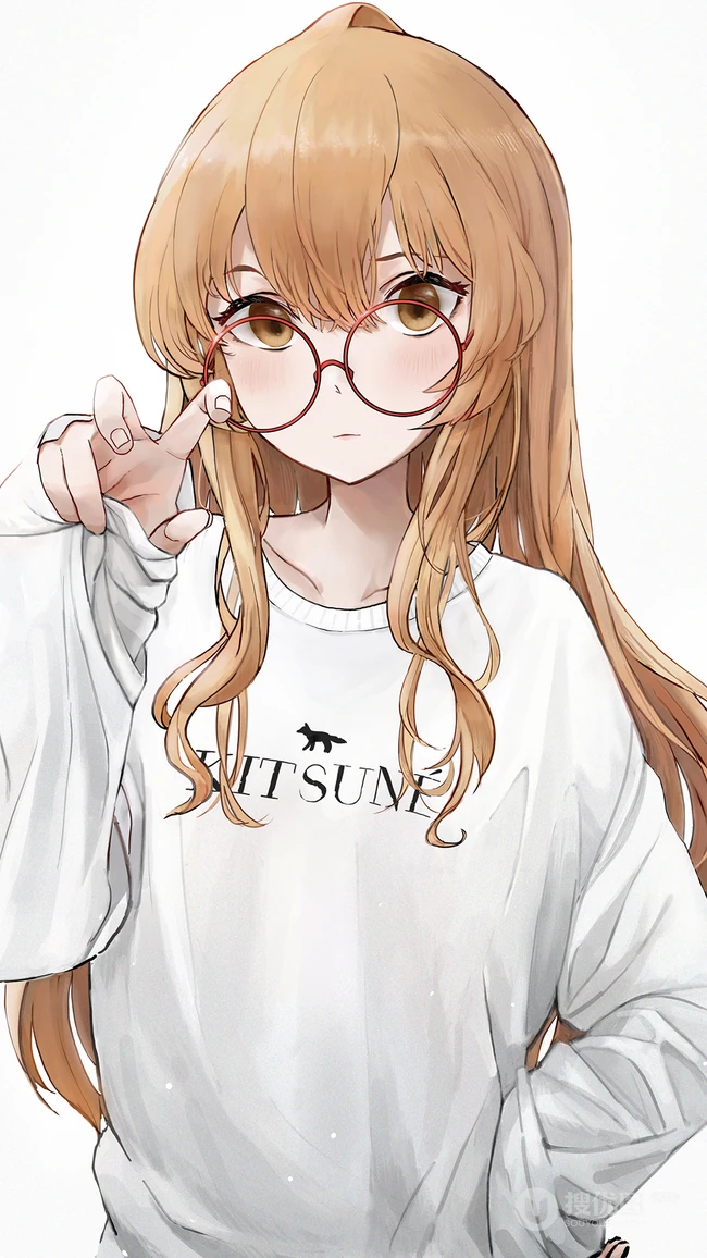 别有一番滋味在心头，戴眼镜的二次元动漫少女高清壁纸图片