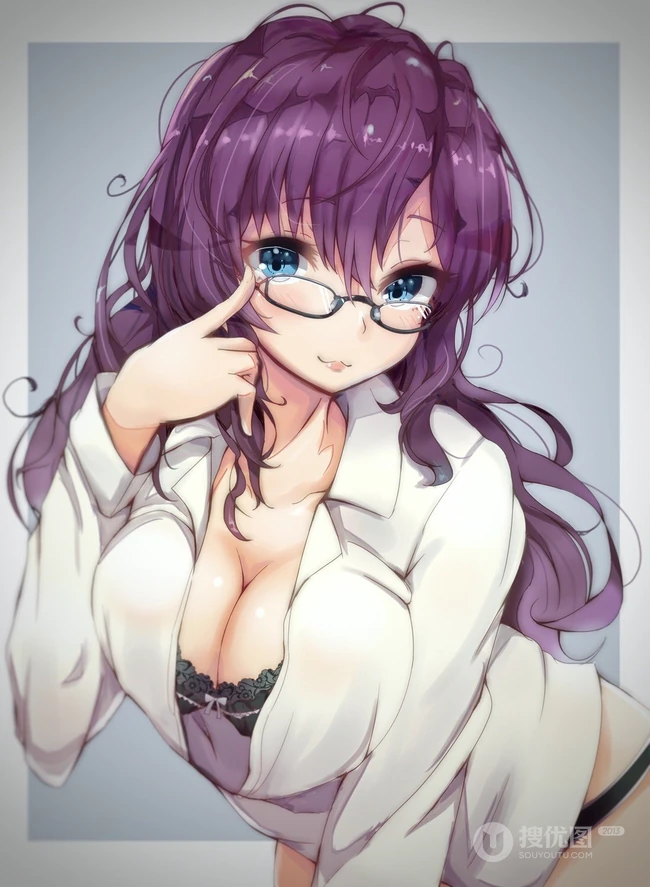 别有一番滋味在心头，戴眼镜的二次元动漫少女高清壁纸图片