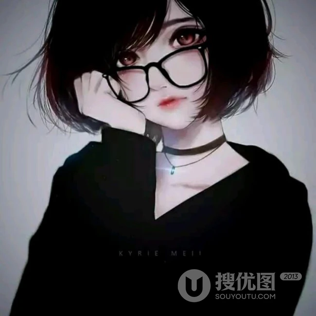 别有一番滋味在心头，戴眼镜的二次元动漫少女高清壁纸图片