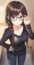 别有一番滋味在心头，戴眼镜的二次元动漫少女高清壁纸图片