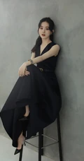 赵丽颖气质V领黑裙着身尽显优雅气质写真图片