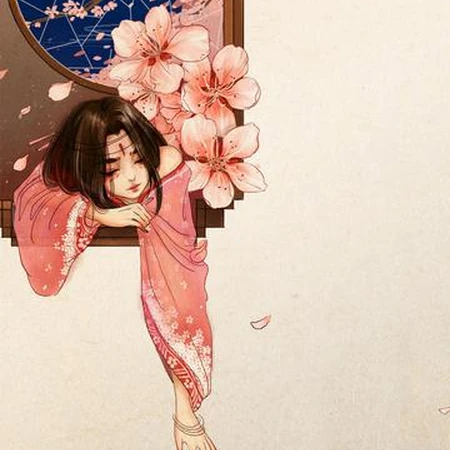 美人 桃花 相映红 唯美古风主题图片