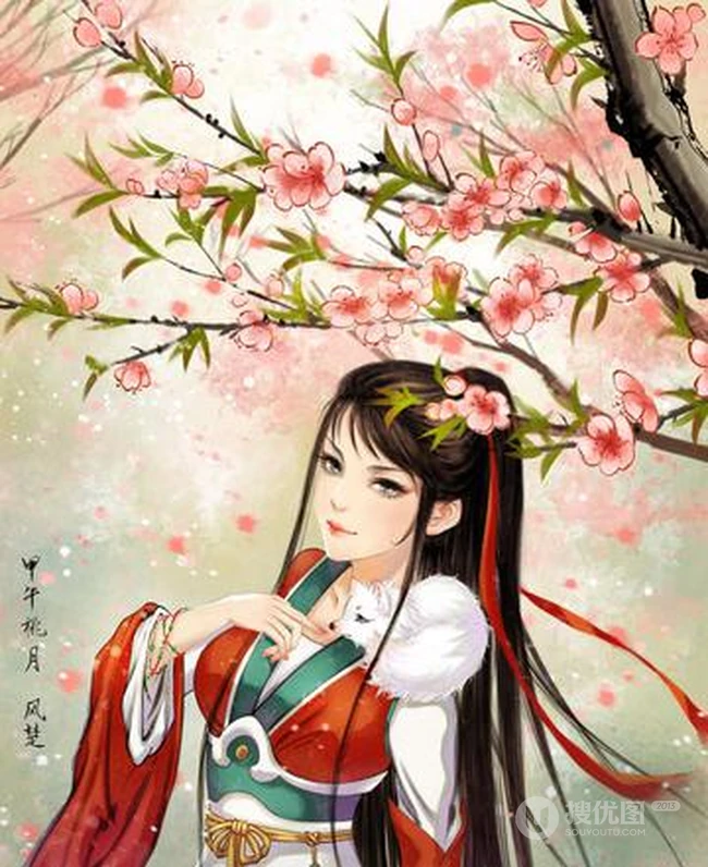 美人 桃花 相映红 唯美古风主题图片 第3张