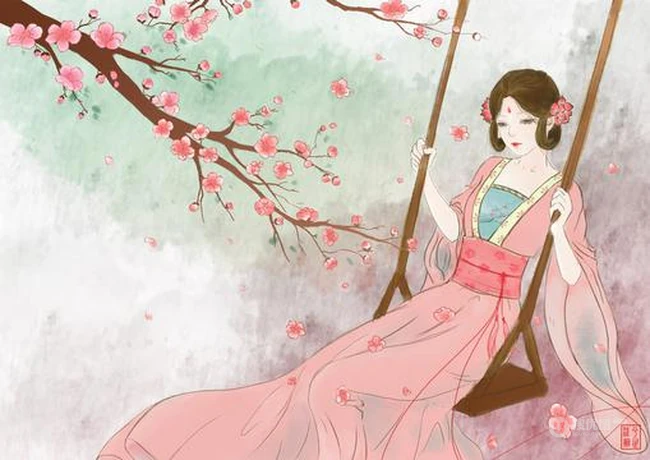美人 桃花 相映红 唯美古风主题图片 第4张