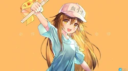 元气满满的二次元动漫少女血小板多种可爱呆萌姿态表情高清壁纸图片