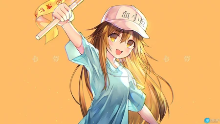 元气满满的二次元动漫少女血小板多种可爱呆萌姿态表情高清壁纸图片