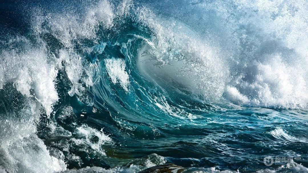 海中翻滚的海浪，大浪，浪花 唯美高清大海浪涛景色壁纸图片