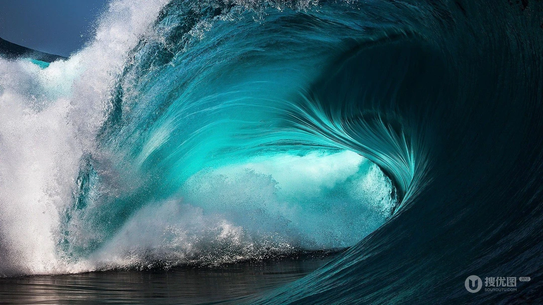 海中翻滚的海浪，大浪，浪花 唯美高清大海浪涛景色壁纸图片