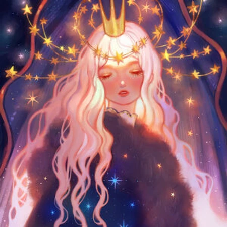 梦幻光影下的星光动漫少女唯美好看插画头像图片