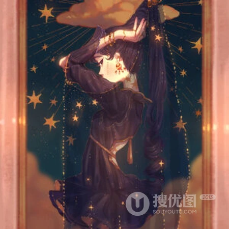 梦幻光影下的星光动漫少女唯美好看插画头像图片