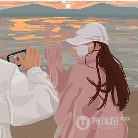 浪漫小清新，好看不易撞的手绘情侣插画专用配对头像，送你一份爱的小礼物哦！