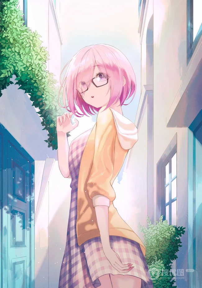 清爽又有气质的乖乖女短发，二次元可爱短发少女，学生妹精选插画图片集