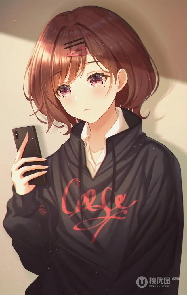 清爽又有气质的乖乖女短发，二次元可爱短发少女，学生妹精选插画图片集