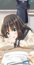 文静可爱的二次元动漫乖乖女，初中生，学生妹子高清手机壁纸图片