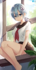 文静可爱的二次元动漫乖乖女，初中生，学生妹子高清手机壁纸图片