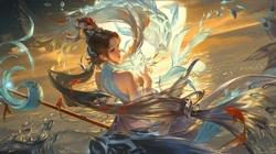 守护和使命，王者荣耀大乔新皮肤白鹤梁神女高清宣传动漫壁纸图片