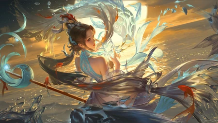 守护和使命，王者荣耀大乔新皮肤白鹤梁神女高清宣传动漫壁纸图片