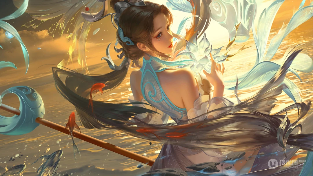 守护和使命，王者荣耀大乔新皮肤白鹤梁神女高清宣传动漫壁纸图片