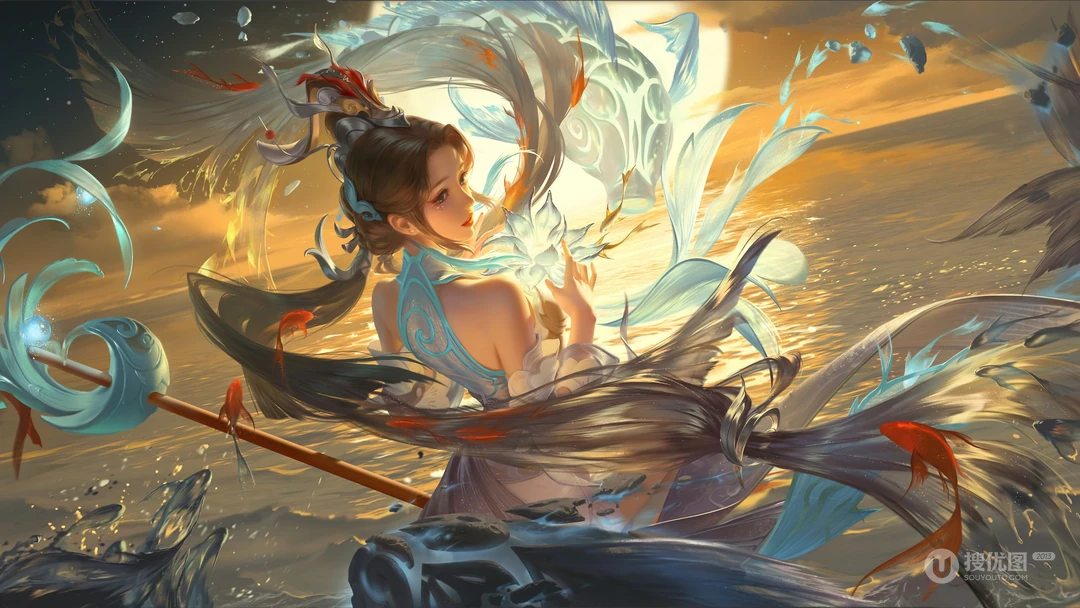 守护和使命，王者荣耀大乔新皮肤白鹤梁神女高清宣传动漫壁纸图片