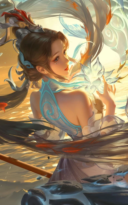 白鹤梁神女高清无水印手机壁纸图片