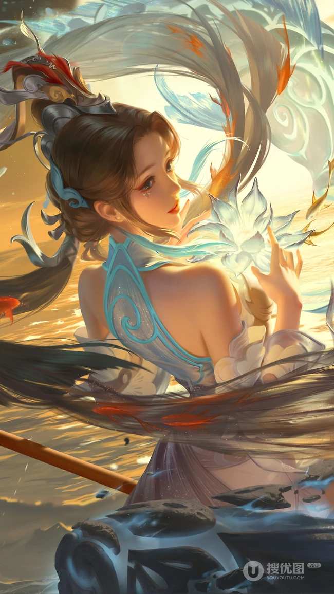 白鹤梁神女高清无水印手机壁纸图片