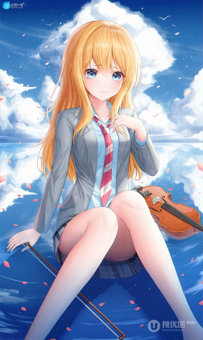 日本漫画《四月是你的谎言》女主角宫园薰精选插画壁纸图片