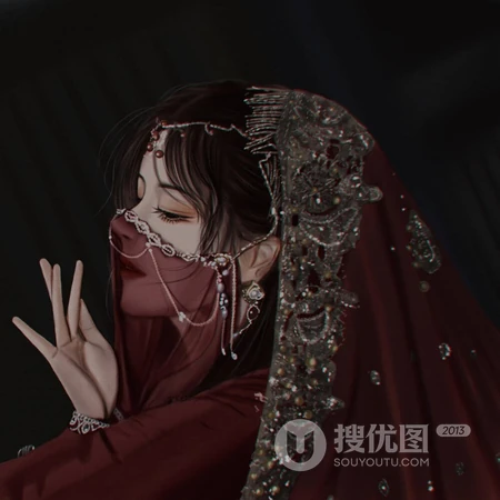 古风女子手绘微信头像，人世间有百媚千红,唯独你是我情之所钟