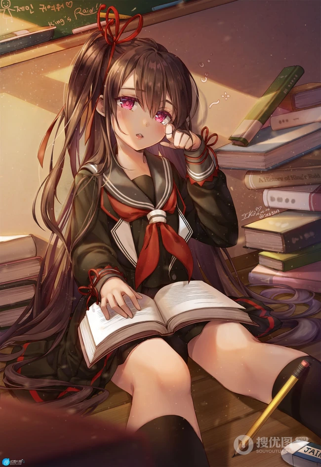 韩国画师IKA笔下的那些气质灵动可爱动漫少女插画图片大图