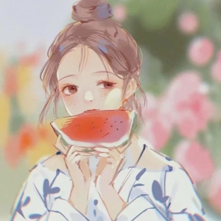 2021款夏日小清新动漫女生头像，可爱呆萌，简单耐看的女生插画头像图片