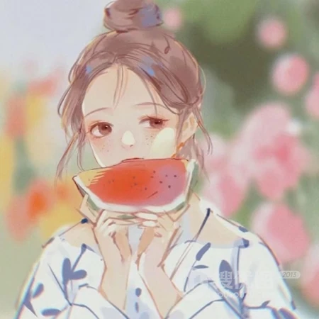 2021款夏日小清新动漫女生头像，可爱呆萌，简单耐看的女生插画头像图片