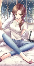 牛仔裤动漫女生，一个喜欢牛仔裤的日本画师插画作品欣赏
