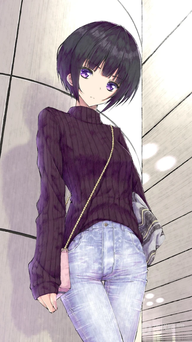 牛仔裤动漫女生，一个喜欢牛仔裤的日本画师插画作品欣赏