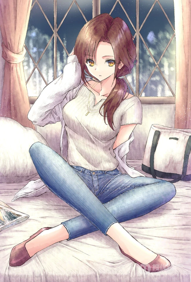 牛仔裤动漫女生，一个喜欢牛仔裤的日本画师插画作品欣赏
