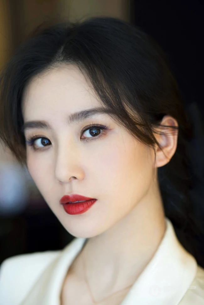 刘诗诗妆容精致，唇红肤白 化身气质时尚女生高清写真图片