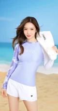孟美岐运动装系列海边浪漫灵动广告写真大片