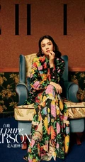 白露优雅复古文静印花系列穿搭杂志写真美照