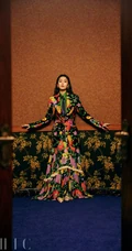 白露优雅复古文静印花系列穿搭杂志写真美照