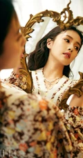 白露优雅复古文静印花系列穿搭杂志写真美照