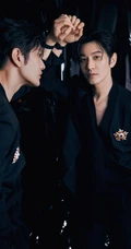 黄晓明全黑look西服套装写真图片