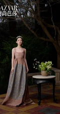 赵丽颖复古优雅穿搭登时尚芭莎杂志写真图片